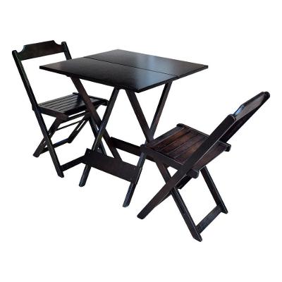 Jogo De Mesa Dobravel Com 2 Cadeiras De Madeira 70X70 Pratica - Tabaco - Marrom