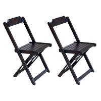 Jogo De Mesa Dobravel Com 2 Cadeiras De Madeira 70X70 Pratica - Tabaco - Marrom - 7