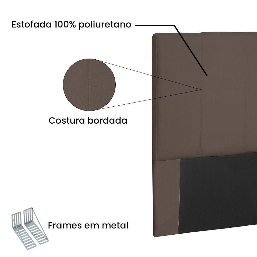 Cabeceira Estofada Box Casal King Size 195cm Caramelo - 5