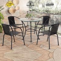 Conjunto 4 Cadeiras E Mesa Com Tampo Happy Hour Edícula área Lazer - 7