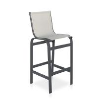 Banqueta Alta Para Balcão, Mesa Bistrô, área Externa - Grafite E Tela Cinza - 1