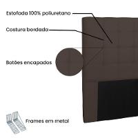 Cabeceira Estofada Box Casal King Size 195cm Suede Café - 7