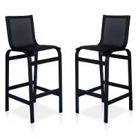 Duas Banquetas Altas Para Balcões, Mesas Bistrôs, áreas Externas - Preto - 1