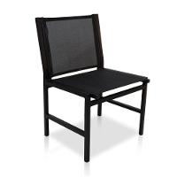 Cadeira De Alumínio Em Tela Sling Sem Braço - Preto - 1