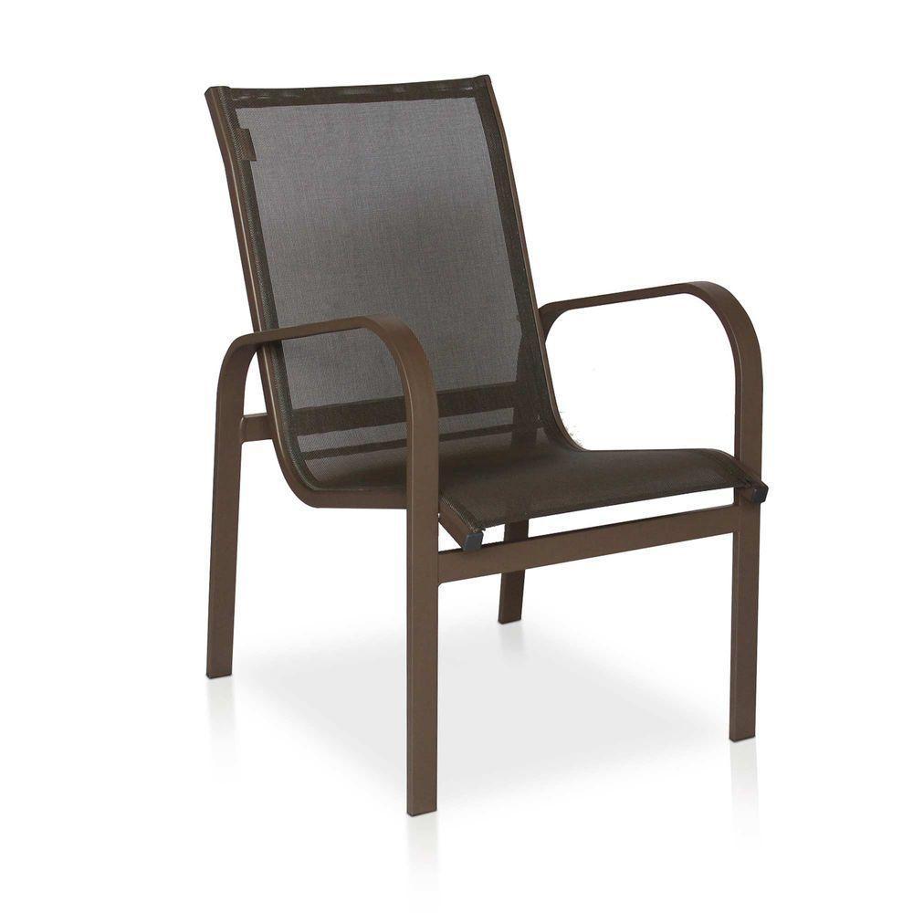 Cadeira Para , área Externa, Gourmet E Jardim - Marrom Em Tela Sling Marrom - 1