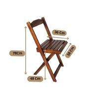 Mesa Dobrável 70x70 Com 4 Cadeiras De Madeira Dobrável Retrátil Imbuia - 6