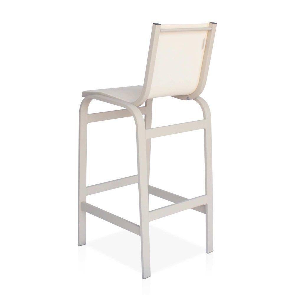 Banqueta Alta Para Balcão, Mesa Bistrô, área Externa - Cinza E Tela Cinza - 2