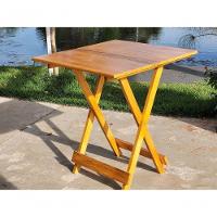 Mesa Dobrável 70x70 Com 4 Cadeiras De Madeira Dobrável Retrátil Mel - 3