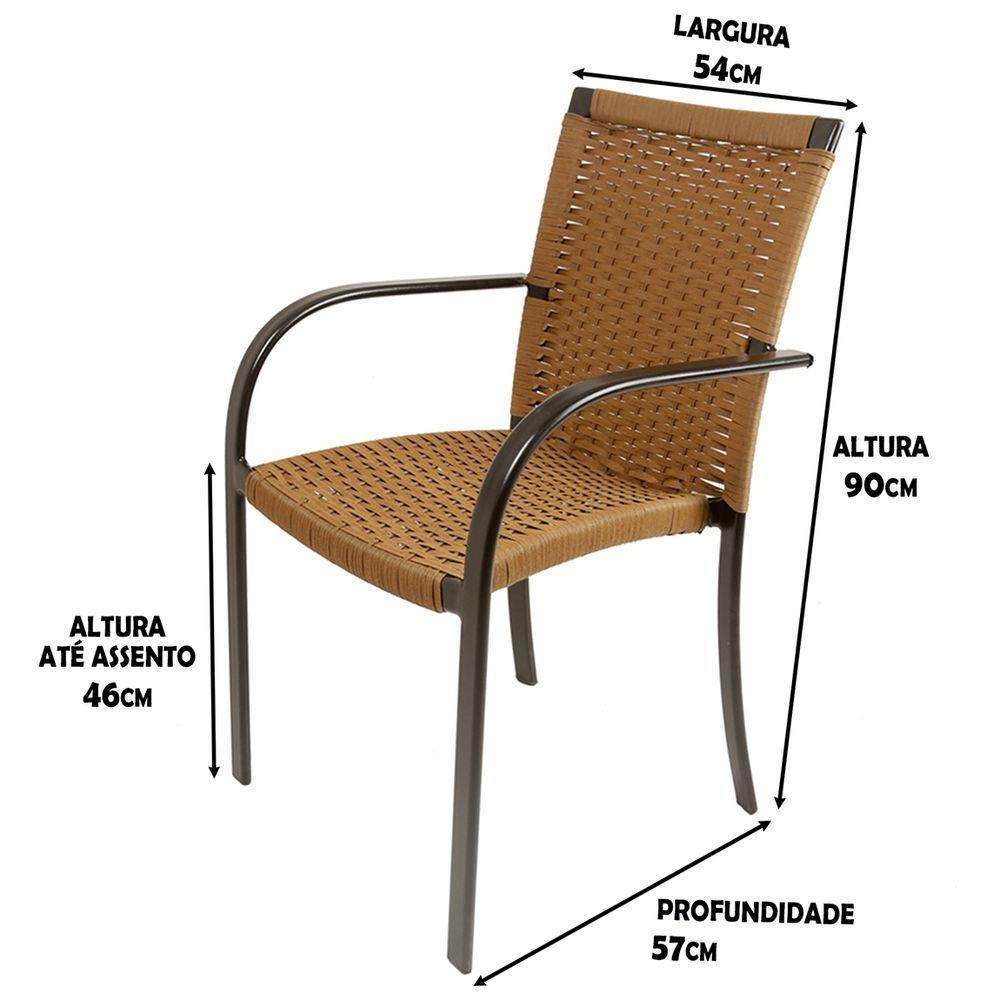 Kit 4 Cadeiras Fibra Oliva Estonado e Mesa Tampo Preta Com Ombrelone Bege - 7