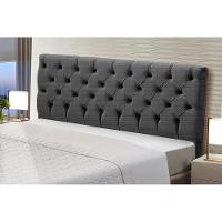 Cabeceira Estofada Box Casal King Size 195cm Linho Grafite - 4