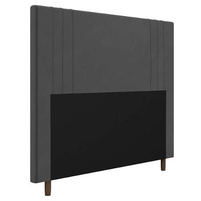 Cabeceira Cama Box Casal Ferrara 140cm Suede Cinza