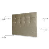 Cabeceira Estofada Box Casal King Size 195cm Bege Escuro - 3