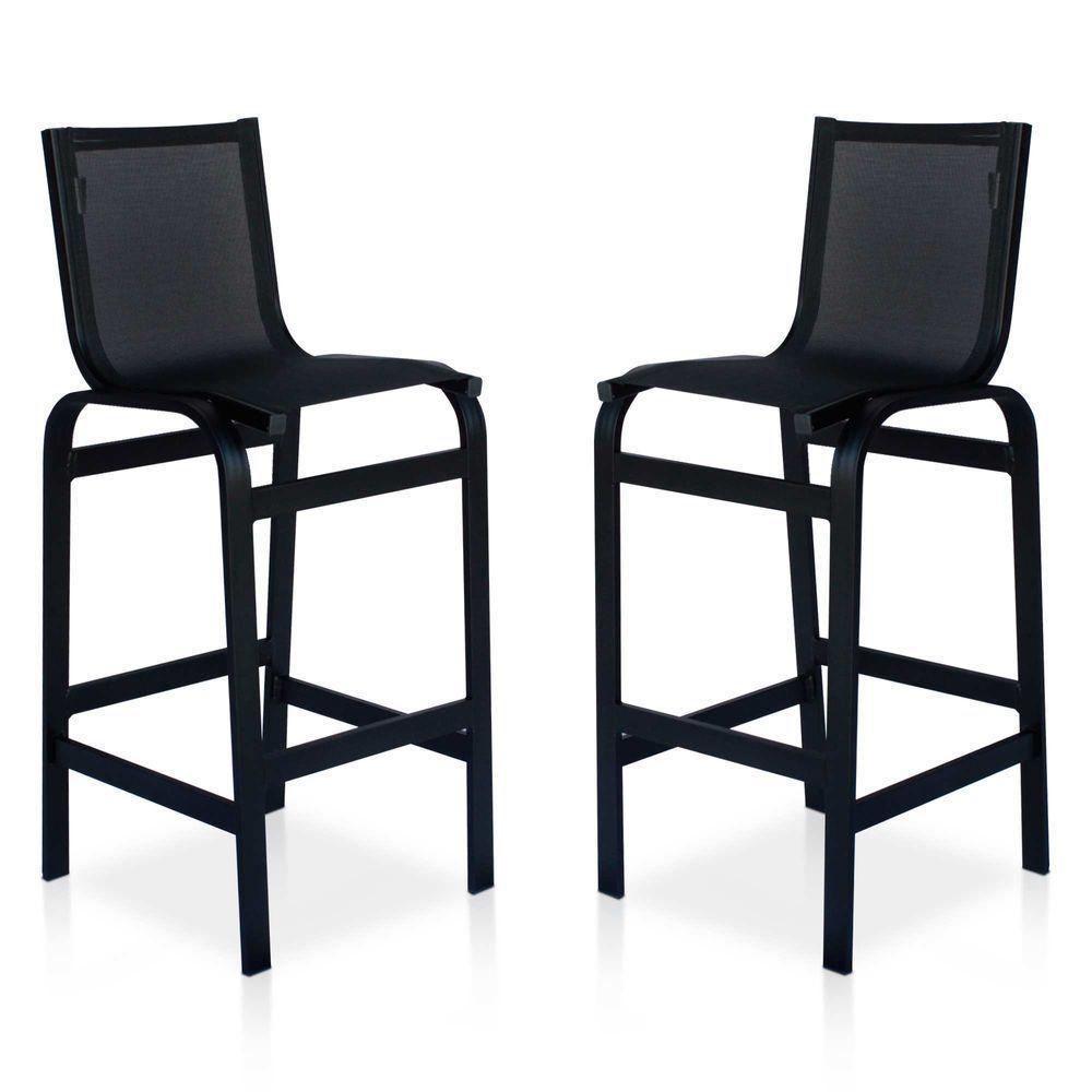 Conjunto Mesa Bistrô Com 4 Banquetas Para área Externa - Preto - 3