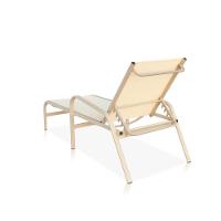 Espreguiçadeira Para Piscina, área Externa, Jardim, - Bege E Tela Sling Bege - 2