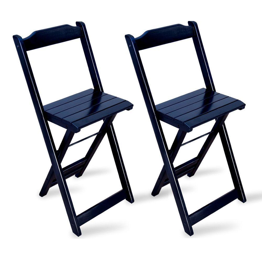*conjunto Com Jogo De Mesa Dobravel Bistrô Preto Com 2 Cadeiras Tarimata Cor: Preto - 5