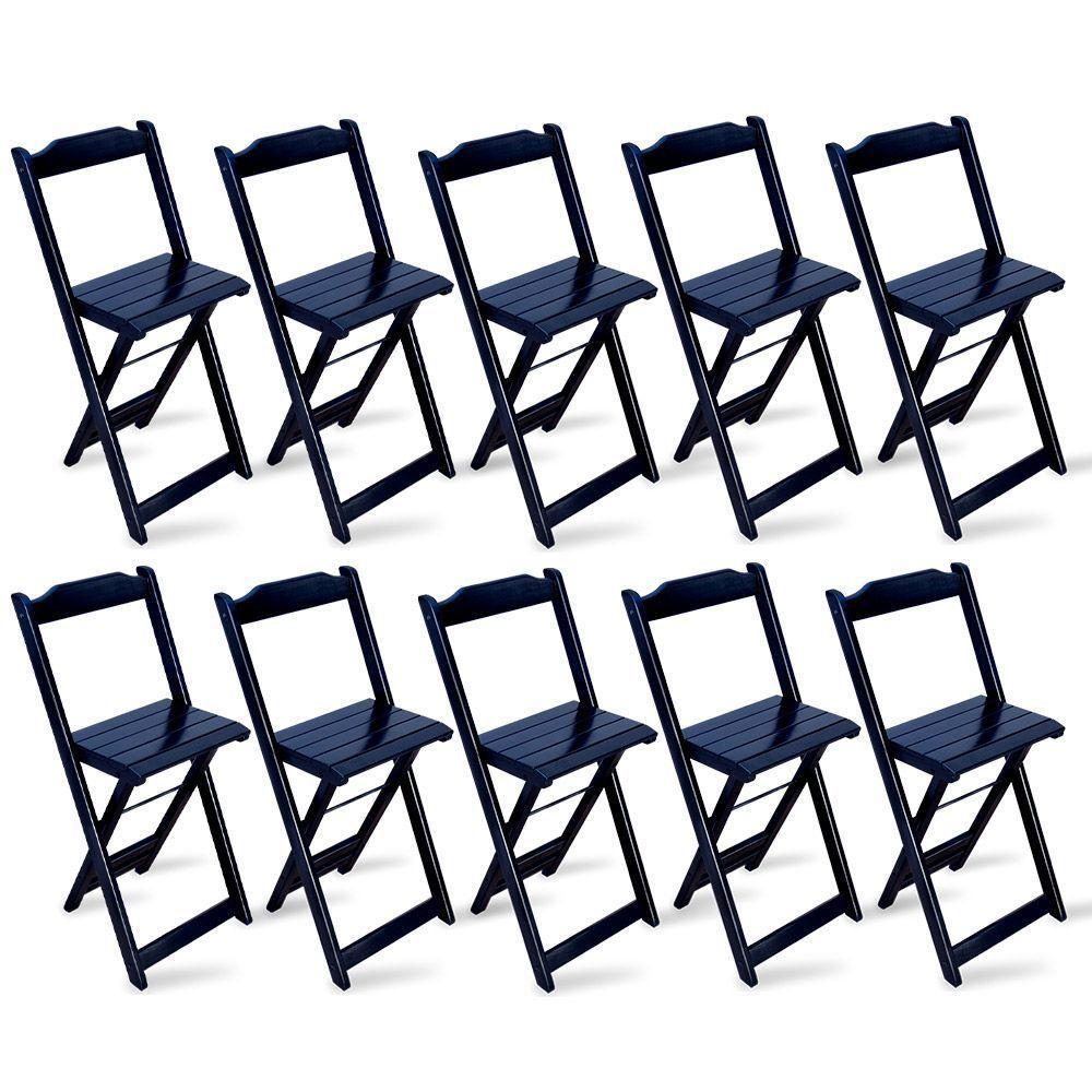 Kit De 5 Conjuntos Dobrável Bistrô Preto De Mesa Com 2 Cadeiras Cor: Preto - 6