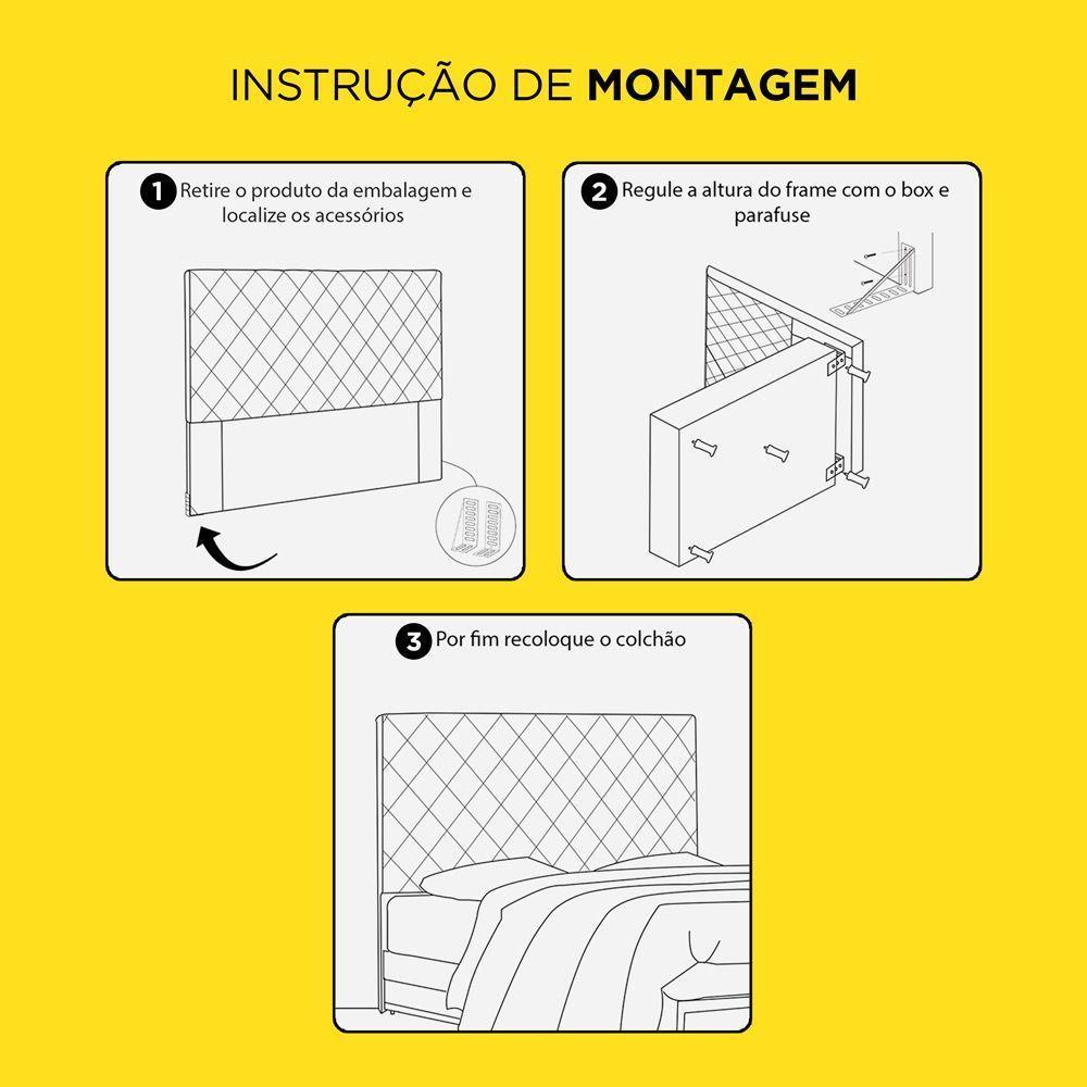 Cabeceira Estofada Box Casal King Size 195cm Suede Café - 2