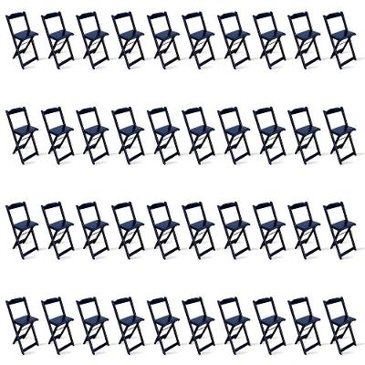 Kit De 20 Conjuntos Dobrável Bistrô Preto De Mesa Com 2 Cadeiras Cor: Preto