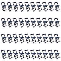 Kit De 20 Conjuntos Dobrável Bistrô Preto De Mesa Com 2 Cadeiras Cor: Preto - 1