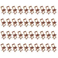 Kit De 20 Conjuntos De Mesa Dobrável 70x70 Com 2 Cadeiras Imbuia Cor: Marrom - 11