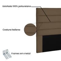 Cabeceira Estofada Box Casal King Size 195cm Suede Caramelo - 3