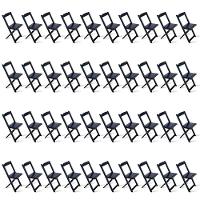 Kit De 20 Conjuntos De Mesa Dobrável 60x60 Com 2 Cadeiras Preto Cor: Preto - 5