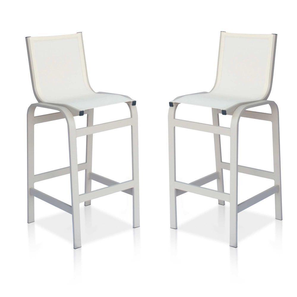 Duas Banquetas Altas Para Balcões, Mesas Bistrôs, áreas Externas - Cinza - 1