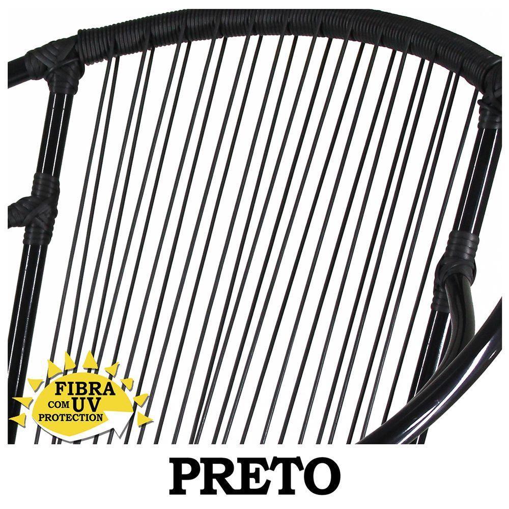 Kit Com 3 Cadeiras De área Pretas Eclipse - 2