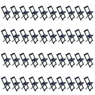 Kit De 20 Conjuntos De Mesa Dobrável 60x60 Com 4 Cadeiras Preto