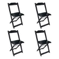 Conjunto De Mesa 60x60 Decor Com 4 Cadeiras Preto Cor: Preto - 5