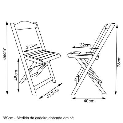 Kit De 5 Conjuntos De Mesa Dobrável 70x110 Com 4 Cadeiras Imbuia Cor: Marrom