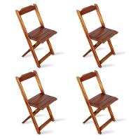 Conjunto De Mesa Dobrável 70x70 Com 4 Cadeiras Mais Mesa Aparador Imbuia Cor: Marrom - 5