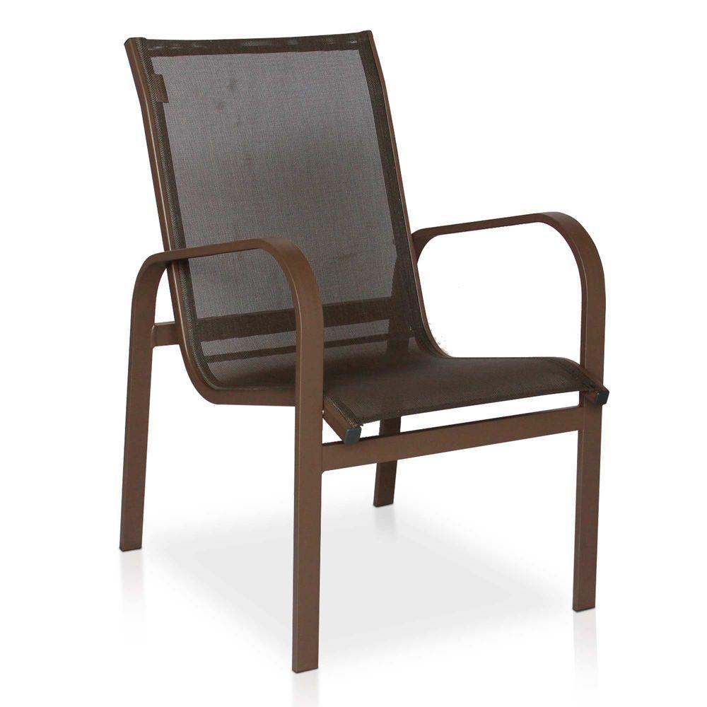 Conjunto 4 Cadeiras Para , área Externa, Gourmet E Jardim - Marrom - 2