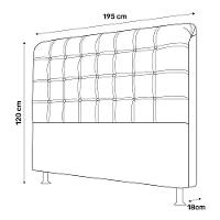 Cabeceira Estofada Box Casal King Louise 195cm Suede Marrom - 2