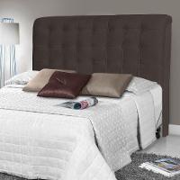 Cabeceira Estofada Box Casal King Louise 195cm Suede Marrom - 4