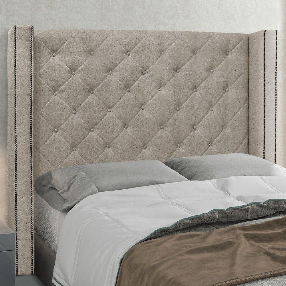 Cabeceira Box Casal Queen Size 160cm Linho Rústico Areia - 4