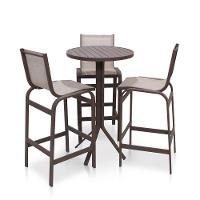 Conjunto Mesa Bistrô Com 3 Banquetas Para área Externa - Marrom - 1