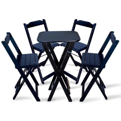 Jogo Dobravel Bistro Com 4 Cadeiras Preto