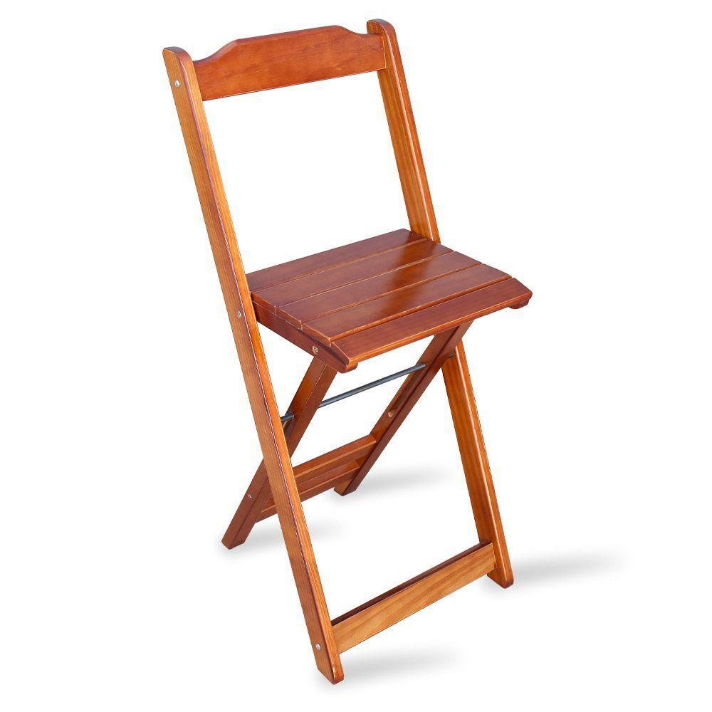 Conjunto De Bistro Com 2 Cadeiras Dobravel Para Area De Lazer Imbuia Cor: Marrom - 5