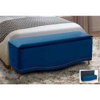 Cabeceira E Calçadeira Baú Box King Size 195cm Azul Marinho - 2