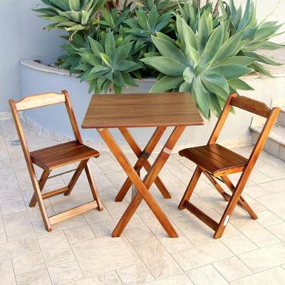 Conjunto De Mesa Dobrável 70x70 Com 2 Cadeiras Imbuia