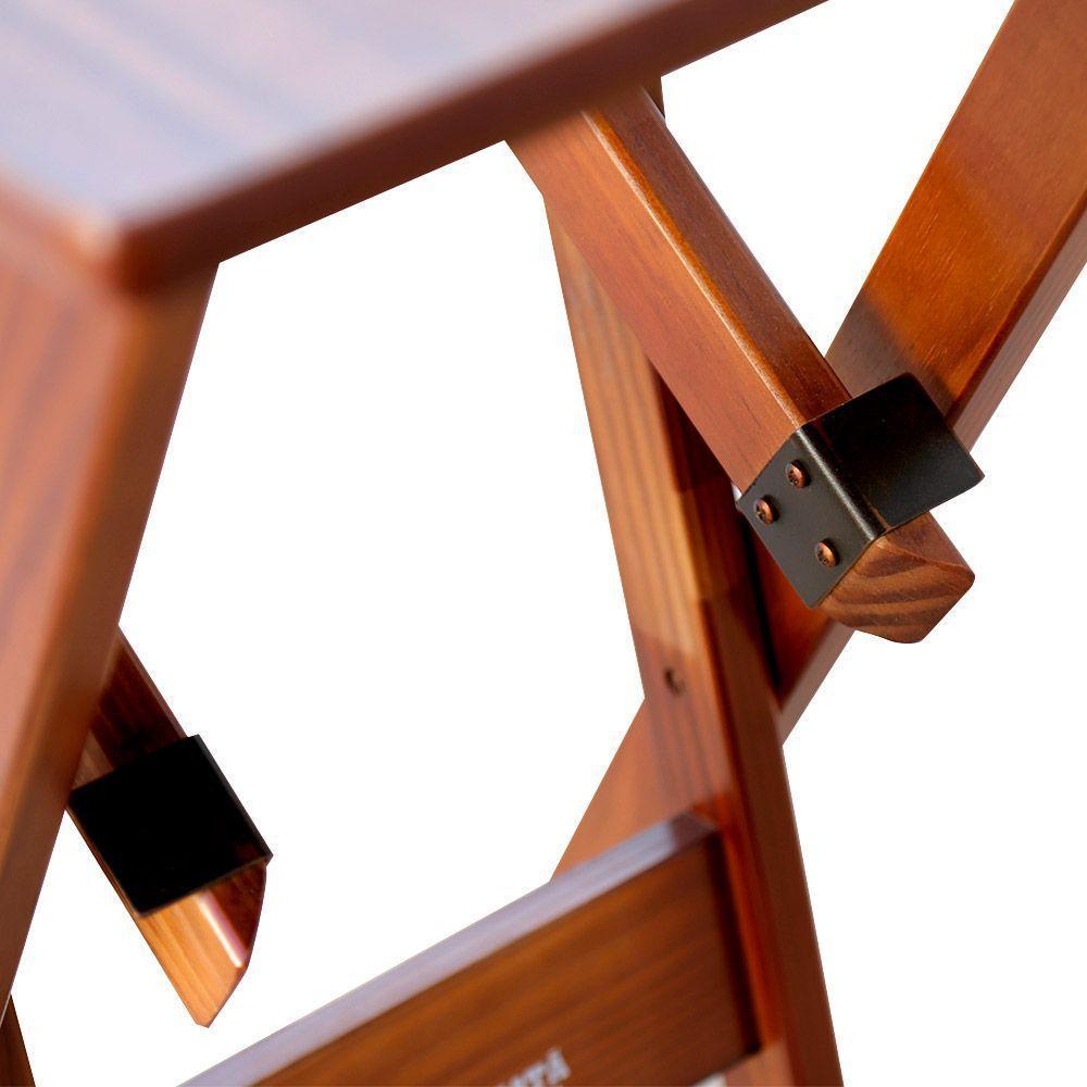 Conjunto De Mesa Bistro Dobravel Com 3 Cadeiras Imbuia Cor: Marrom - 4