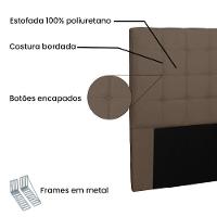 Cabeceira Estofada Box Casal King Size 195cm Suede Caramelo - 3