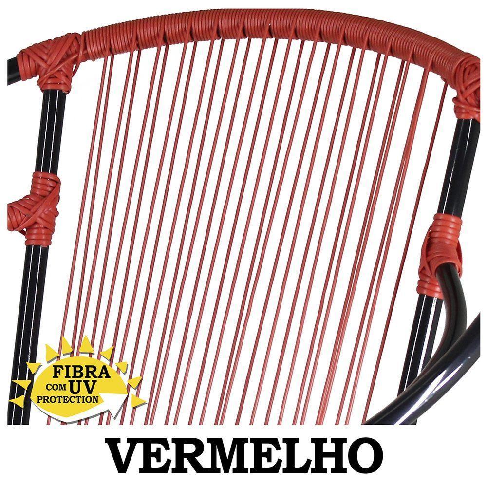 Conjunto Com 3 Cadeiras Eclipse De área Vermelho - 2