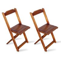 Conjunto De Mesa Dobrável 70x70 Com 2 Cadeiras Mais Mesa Aparador Imbu - 5