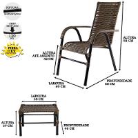 Conjunto Com 4 Cadeiras E Mesa De Centro Bela - Cor Argila - 3