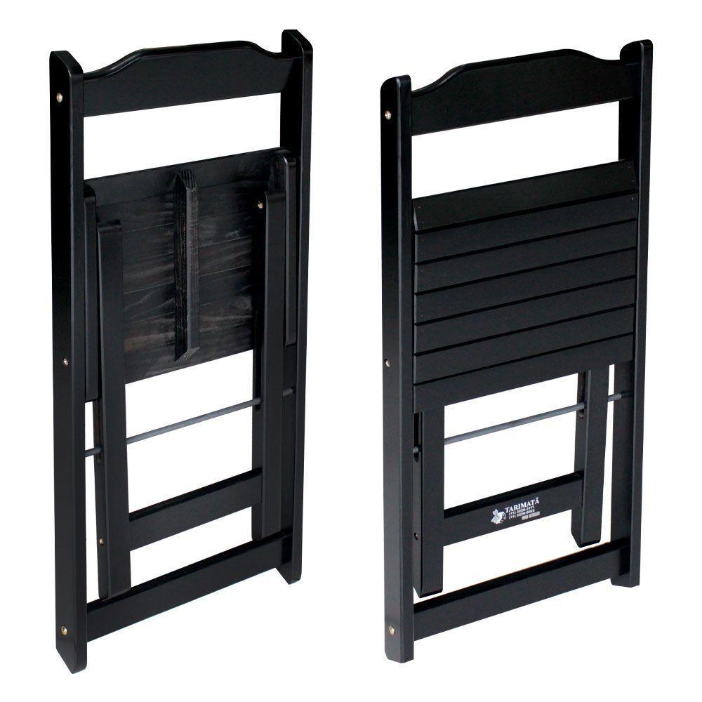 Jogo De Mesa 60x60 Com 2 Cadeiras Decor Preto Cor: Preto - 4