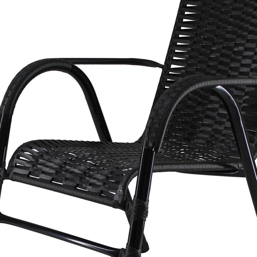 Conjunto Com 4 Cadeiras E Mesa De Centro Bela Cor Preto - 4