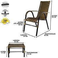 Conjunto Com 4 Cadeiras E Mesa De Centro Bela Pequi - 3