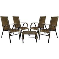 Conjunto Com 4 Cadeiras E Mesa De Centro Bela Cor Pequi - 1